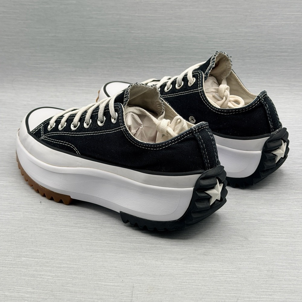 Converse Run Star Hike Women's 9 Black White Platform Low Top Sneakers Chucks - Picture 10 of 11